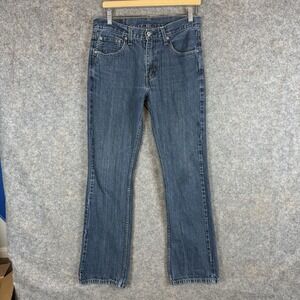 Levis Jeans Mens 32x32 Blue 527 Bootcut Denim Cowboy Western Classic Whiskered